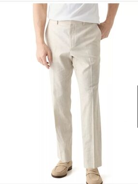 Perry Ellis Linen Cotton Blend Modern Fit Pants 36X32